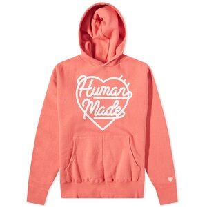 Human Made Pink Hoodie with Heart Logo